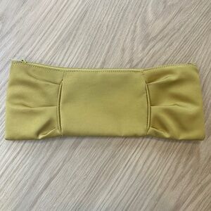 Brontibay Paris - Mustard Yellow Satin Bow Clutch Purse with Zip